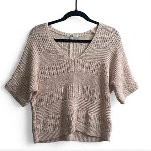 UNIQLO Light Pinkish Knit V-Neck Sweater